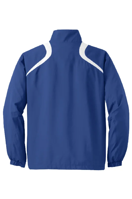 Sport-Tek Mens Water Resistant 1/4 Zip Wind Jacket - True Royal Blue/White