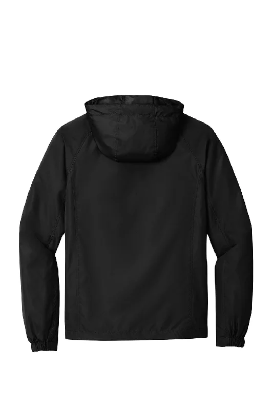 Sport-Tek Mens Water Resistant Full Zip Hooded Jacket - Black