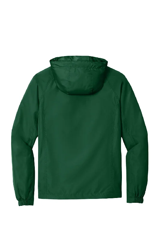 Sport-Tek Mens Water Resistant Full Zip Hooded Jacket - Forest Green