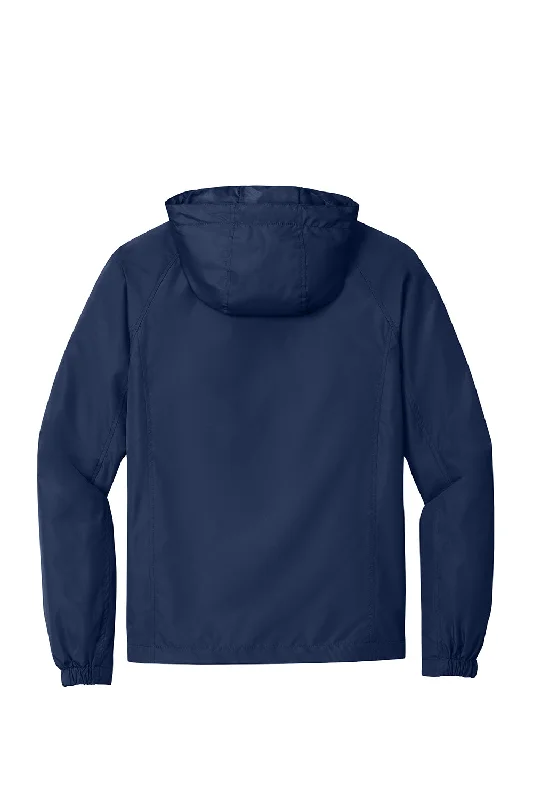 Sport-Tek Mens Water Resistant Full Zip Hooded Jacket - True Navy Blue