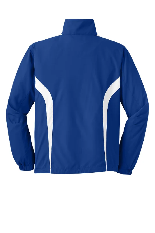 Sport-Tek Mens Water Resistant Full Zip Jacket - True Royal Blue/White