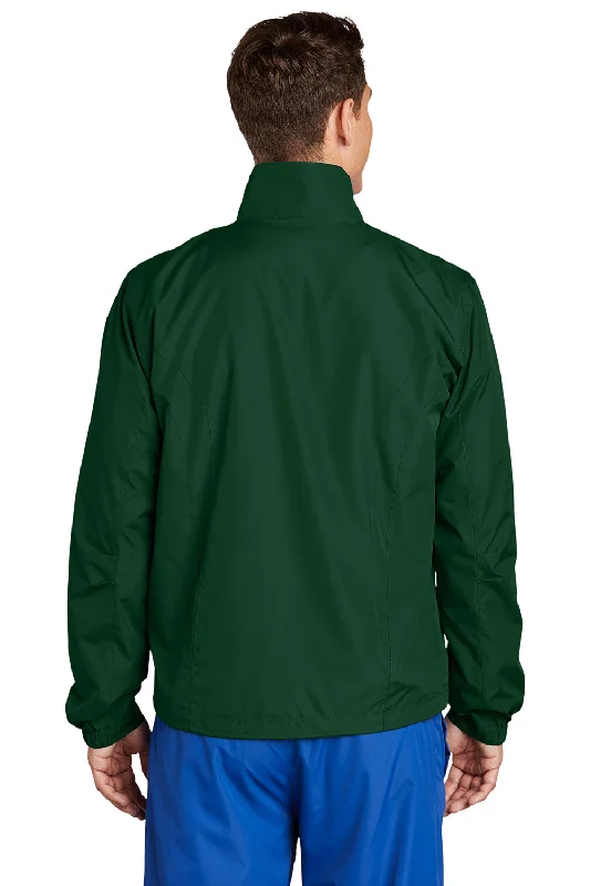 Sport-Tek Mens Water Resistant Full Zip Wind Jacket - Forest Green