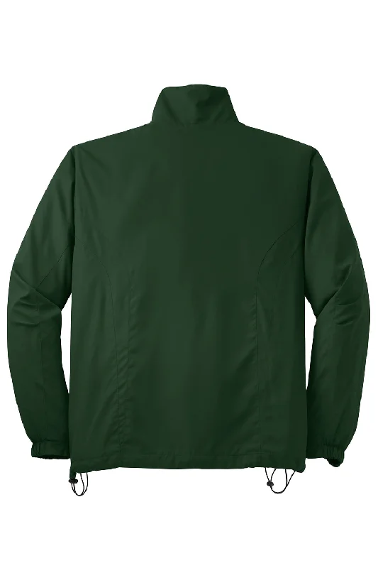 Sport-Tek Mens Water Resistant Full Zip Wind Jacket - Forest Green