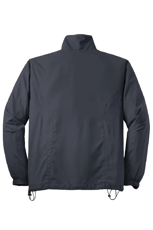 Sport-Tek Mens Water Resistant Full Zip Wind Jacket - Graphite Grey