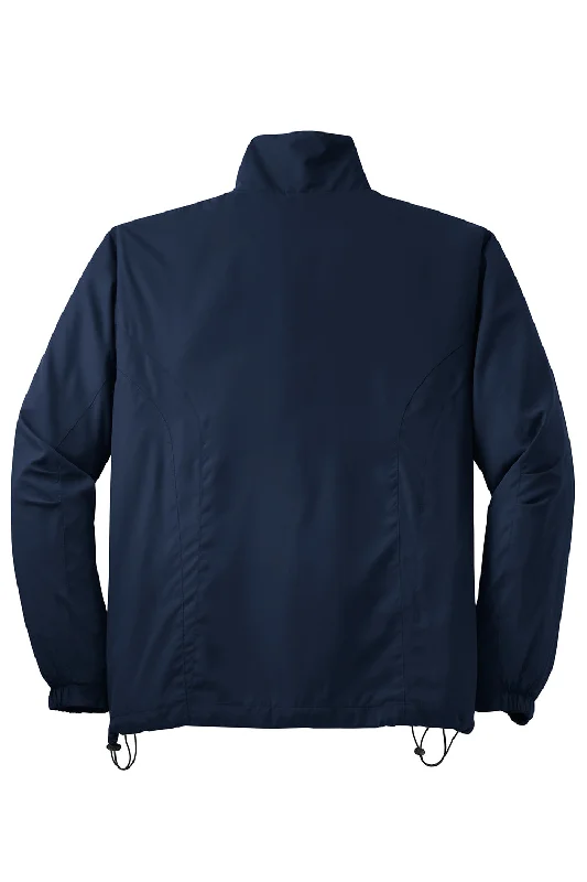 Sport-Tek Mens Water Resistant Full Zip Wind Jacket - True Navy Blue