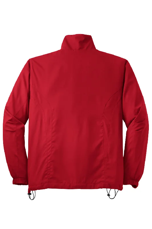 Sport-Tek Mens Water Resistant Full Zip Wind Jacket - True Red