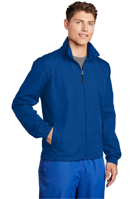 Sport-Tek Mens Water Resistant Full Zip Wind Jacket - True Royal Blue