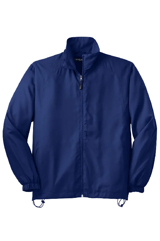 Sport-Tek Mens Water Resistant Full Zip Wind Jacket - True Royal Blue