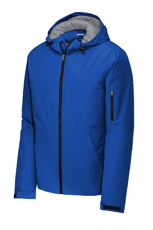 Sport-Tek Mens Waterproof Insulated Full Zip Hooded Jacket - True Royal Blue