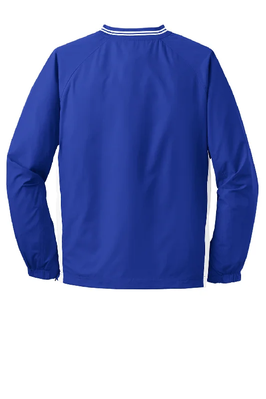 Sport-Tek Mens Water Resistant V-Neck Jacket - True Royal Blue/White