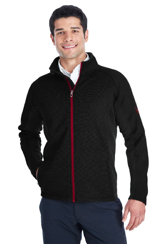 Spyder Mens Constant Full Zip Sweater Fleece Jacket - Black