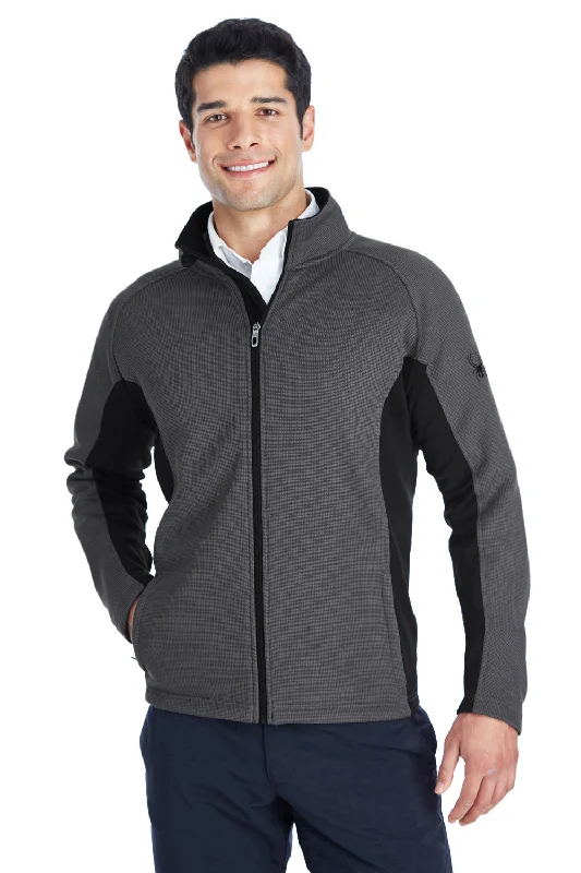 Spyder Mens Constant Full Zip Sweater Fleece Jacket - Polar Grey/Black