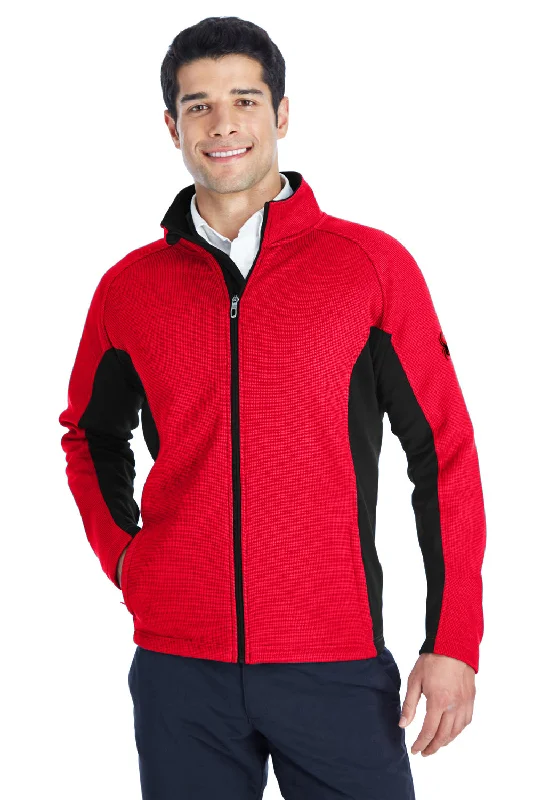 Spyder Mens Constant Full Zip Sweater Fleece Jacket - Red/Black