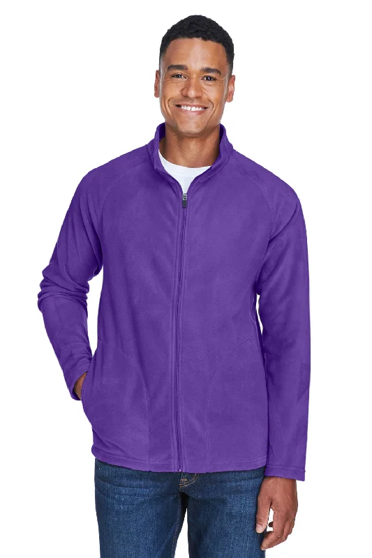 Team 365 Mens Campus Pill Resistant Microfleece Full Zip Jacket - Purple