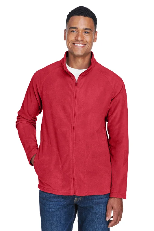 Team 365 Mens Campus Pill Resistant Microfleece Full Zip Jacket - Red