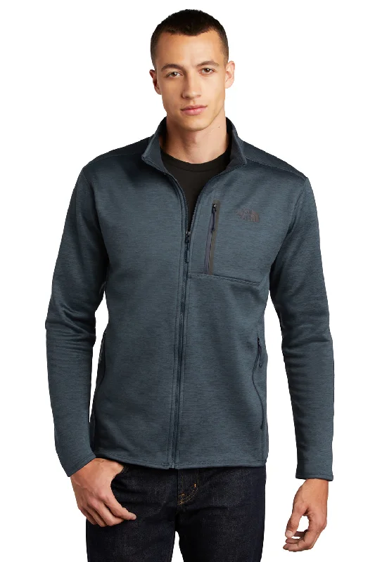 The North Face Mens Skyline Full Zip Fleece Jacket - Heather Urban Navy Blue