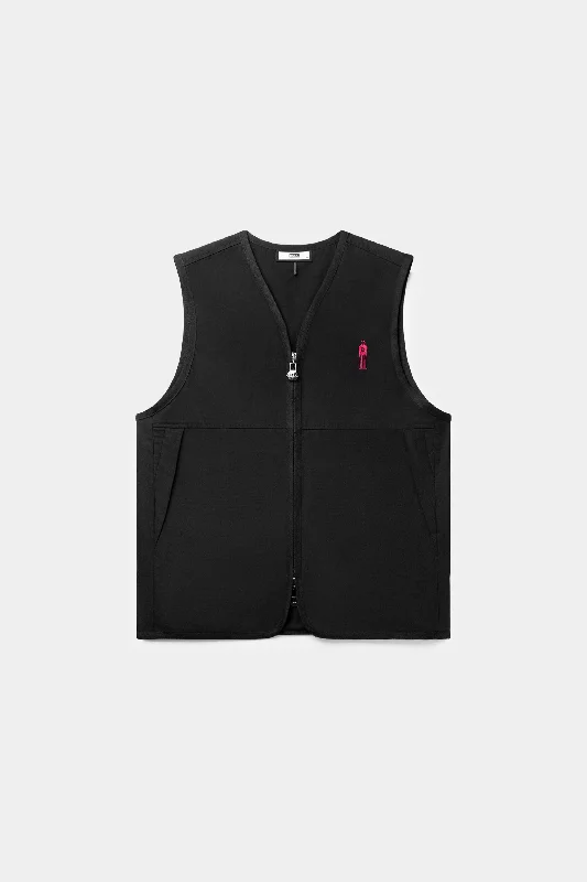 The Wall Box Fit Gilet Jet Black