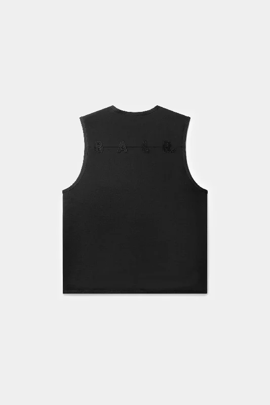 The Wall Box Fit Gilet Jet Black