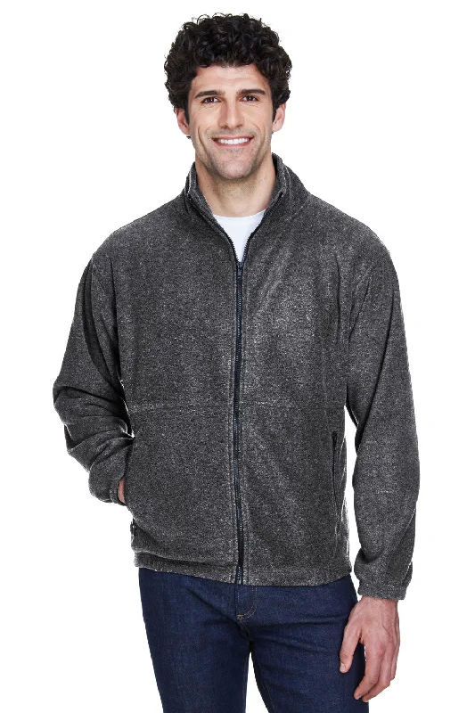 UltraClub Mens Iceberg Pill Resistant Fleece Full Zip Jacket - Charcoal Grey