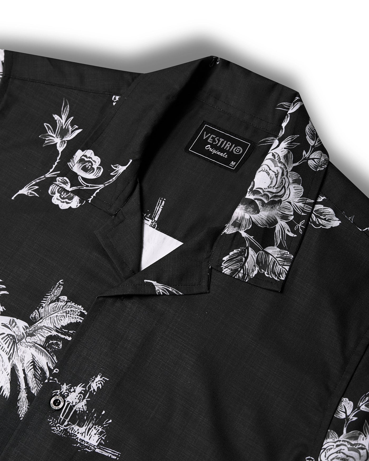 Black Flower Printed Shirt