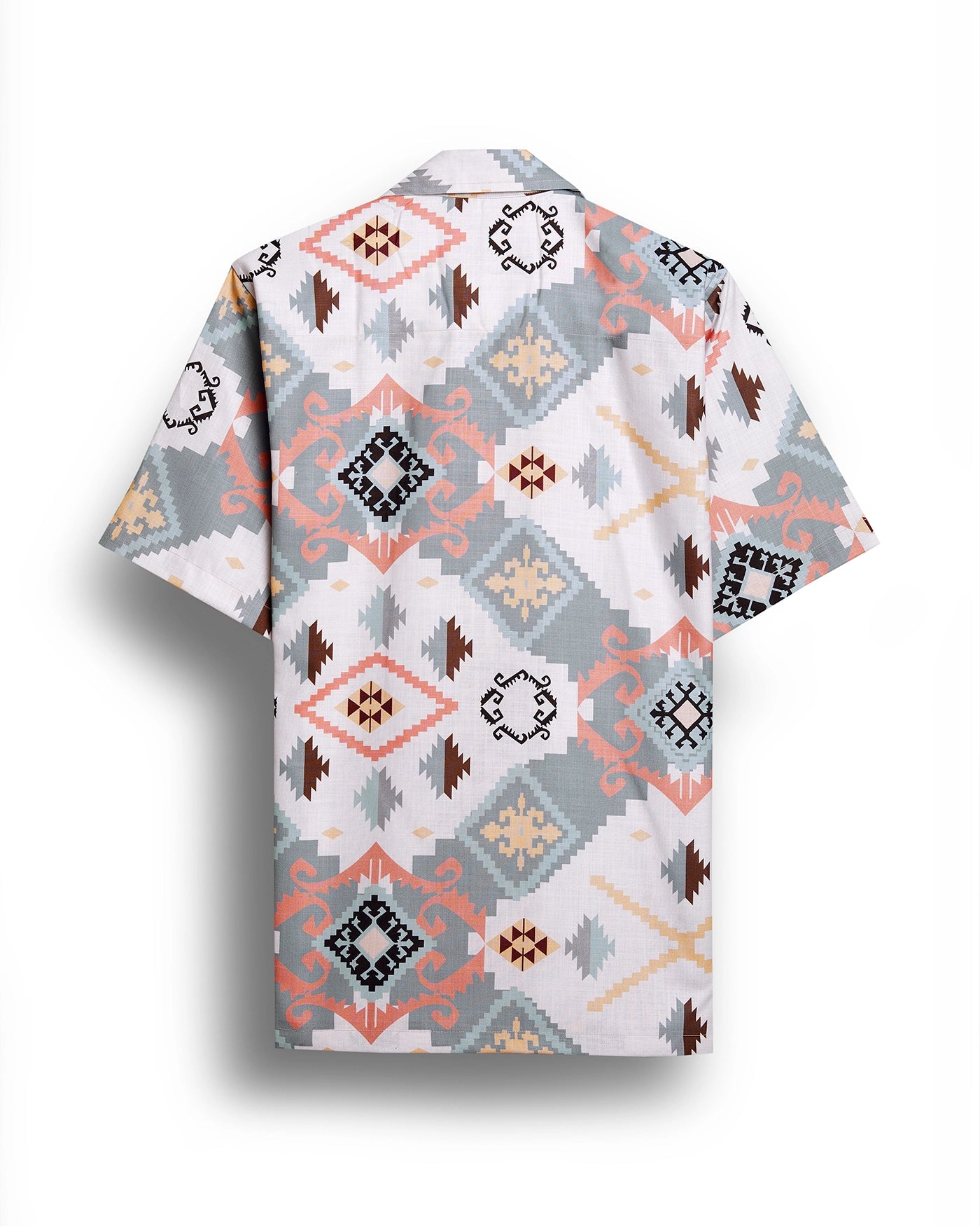 Blue geometric design half sleeve shirt for men