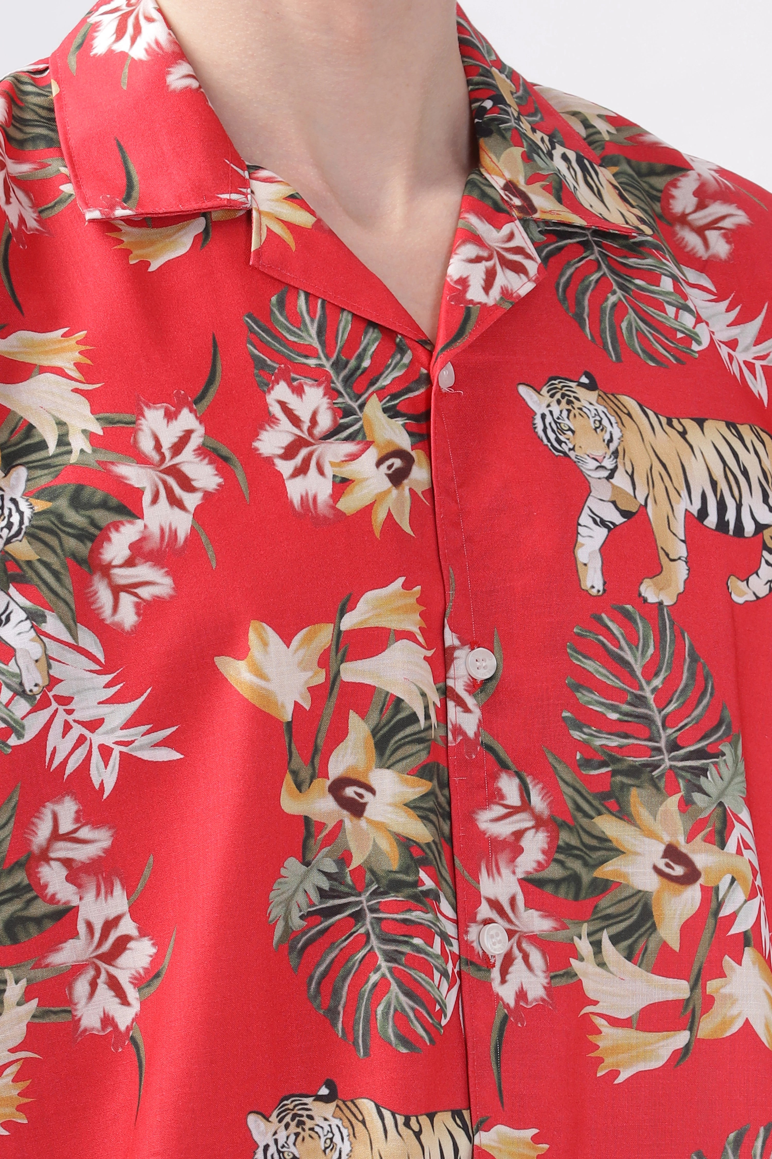 Red Floral Printed Shirt