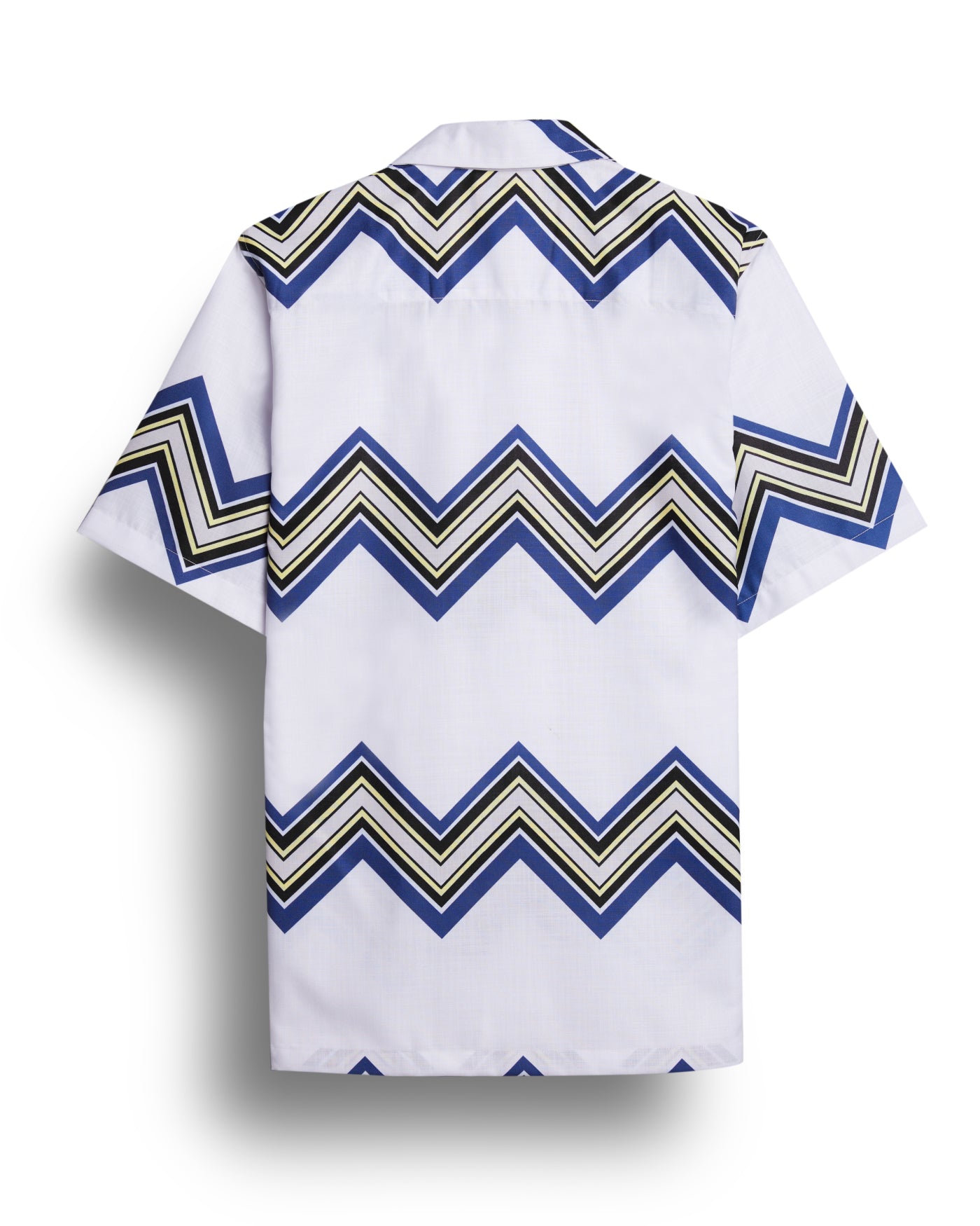 Zigzag print white half sleeve shirt for men