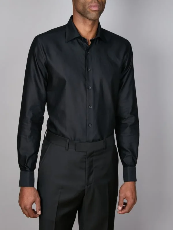 Abelard Bottone Black Evening Slim Fit Shirt