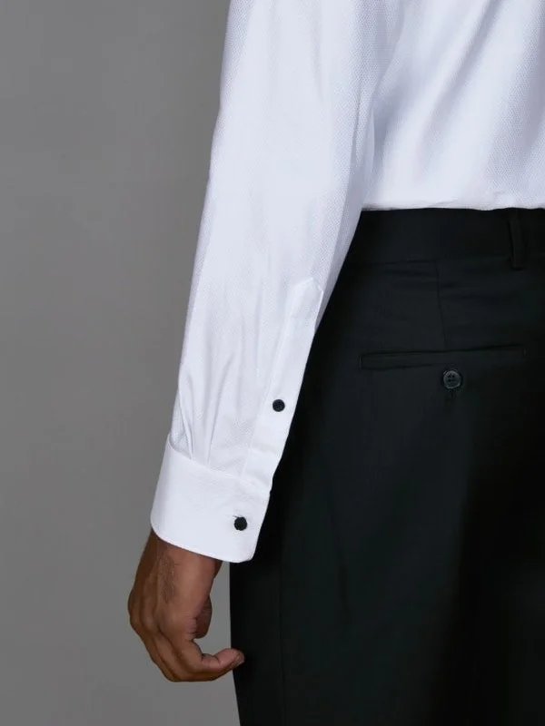 Abelard Bottone White Evening Slim Fit Shirt