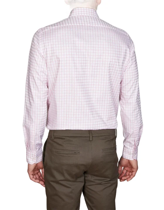 Abelard Pick Stitch Pink Check Shirt