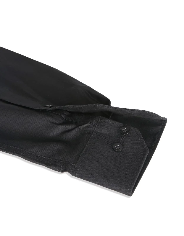 Abelard Luxe Twill Slim Fit Black Shirt