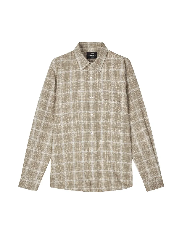 Alaska Flannel Check Sune Shirt, Vanilla Ice/Silver Sage Check