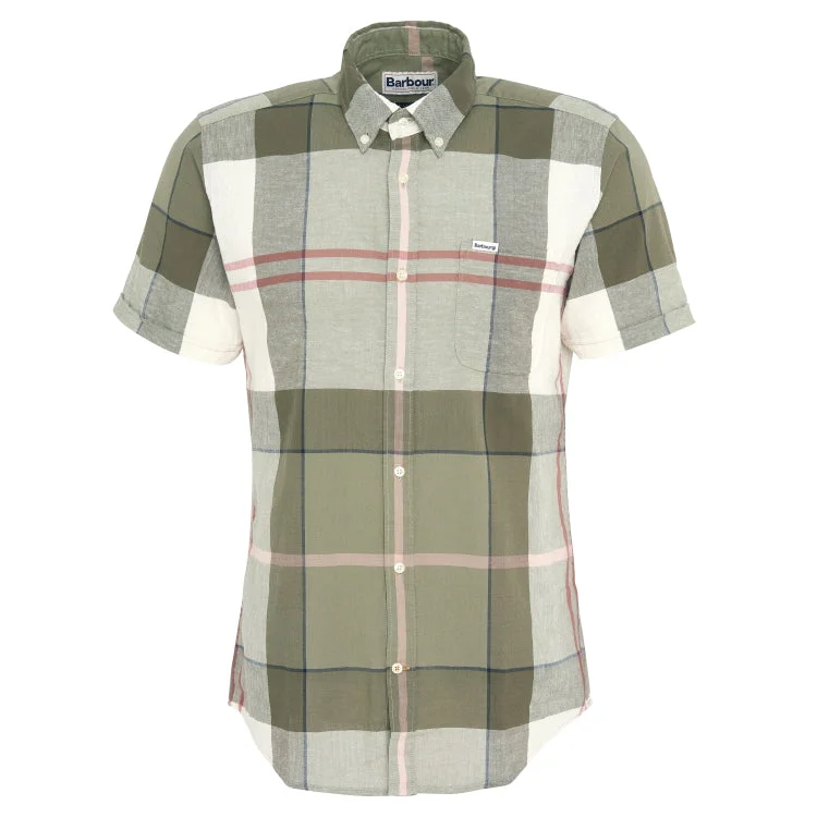 Barbour Douglas Short Sleeved Tailored Shirt - Glenmore Olive Tartan