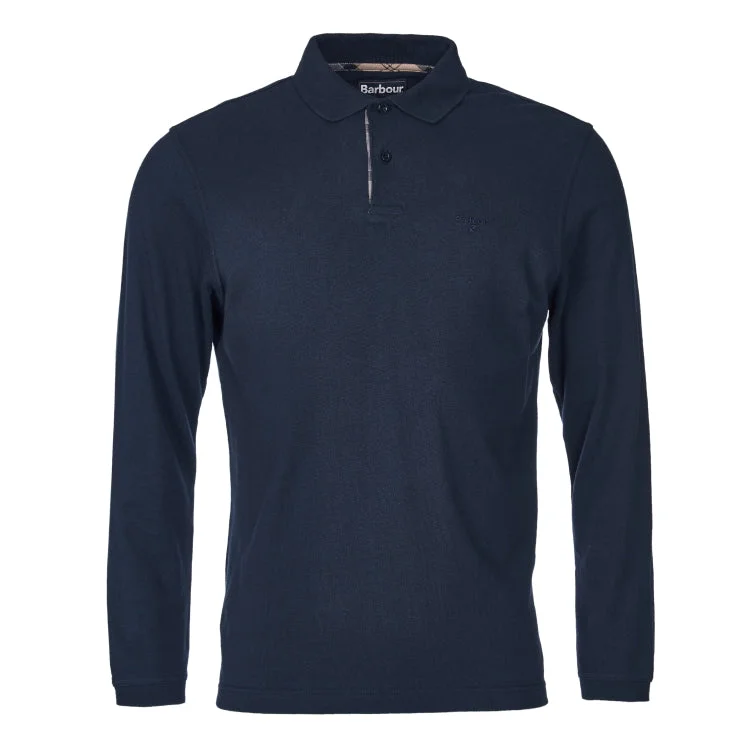 Barbour Essential Long Sleeved Sports Polo Shirt - Navy