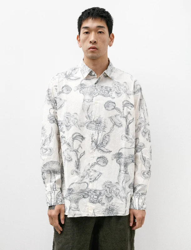 Big Raccourcie Shirt Can Can Print Khaki