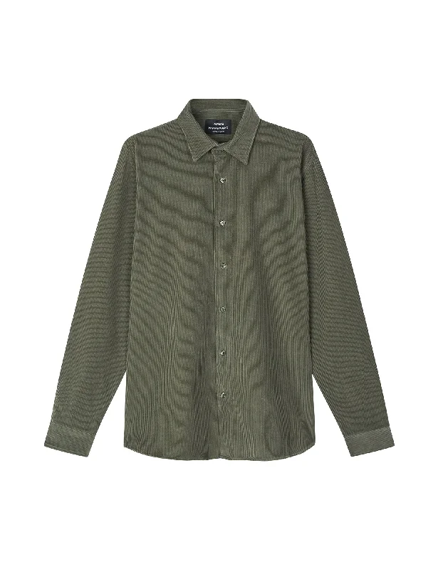 Classic Cord Malte Shirt, Duck Green