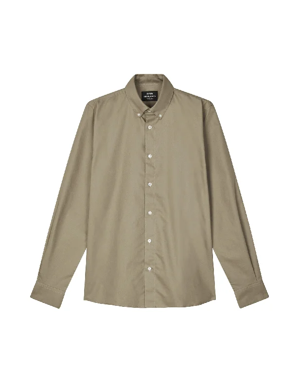 Cotton Oxford Sune Shirt BD, Silver Sage