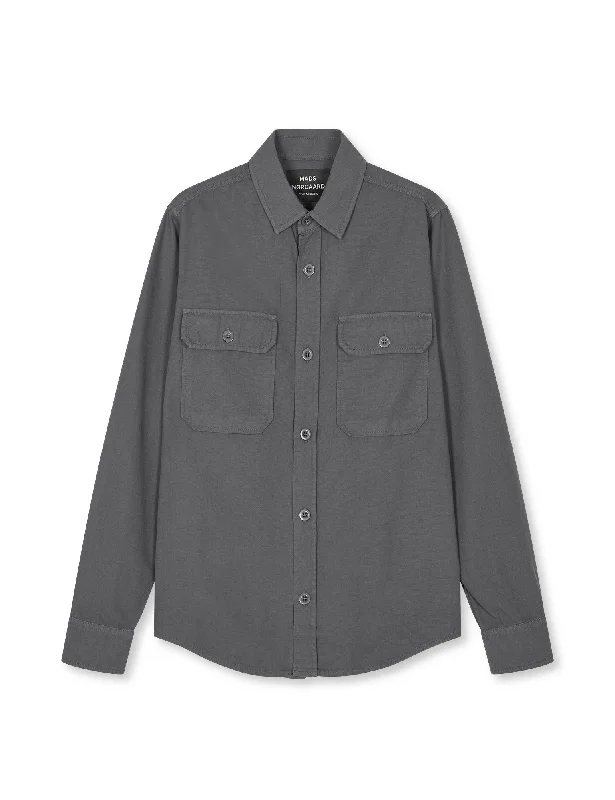 Dyed Canvas Skyler Shirt, Charcoal Gray