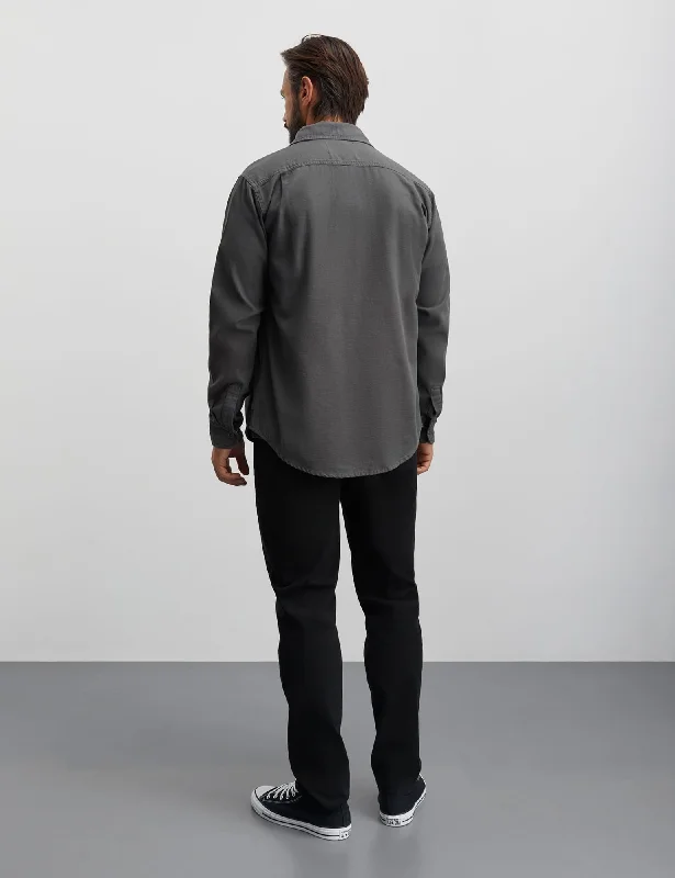 Dyed Canvas Skyler Shirt, Charcoal Gray