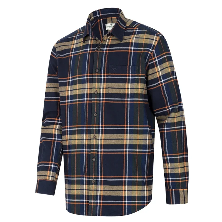 Hoggs of Fife Coll Cotton Twill Check Shirt - Navy