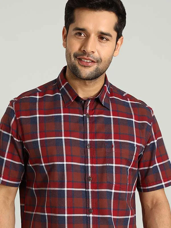 Men Checked Half Sleeve Cotton Shirt