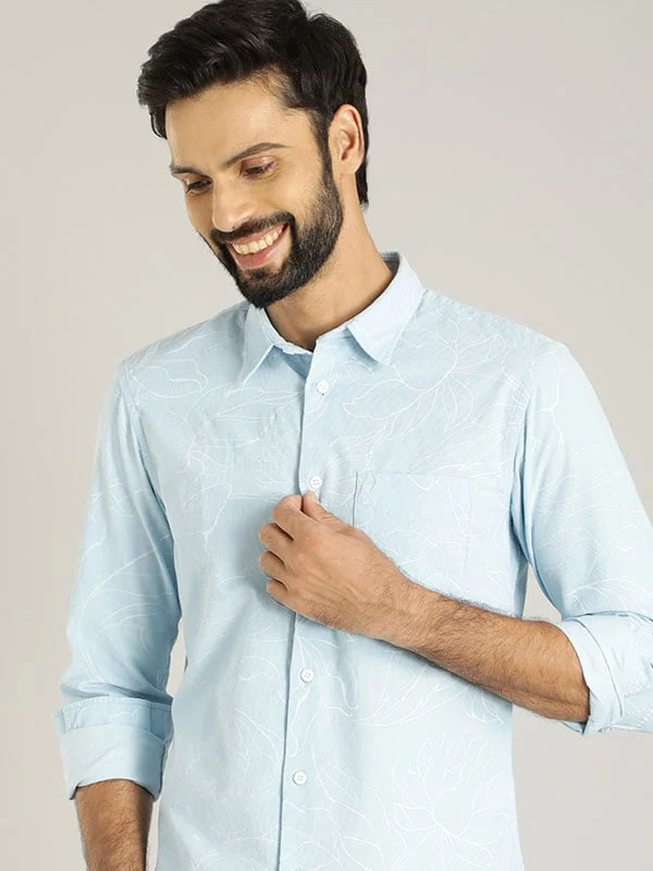 Men Printed Full Sleeve Cotton Shirt