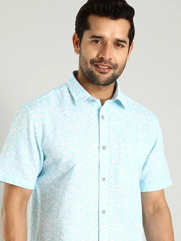 Men Printed Half Sleeve Cotton Blend Shirt