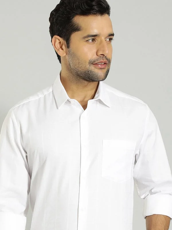 Men Solid Full Sleeve Cotton Shirt