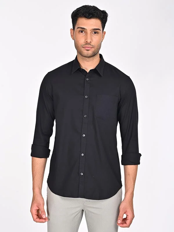 Men Solid Full Sleeve Cotton Shirt