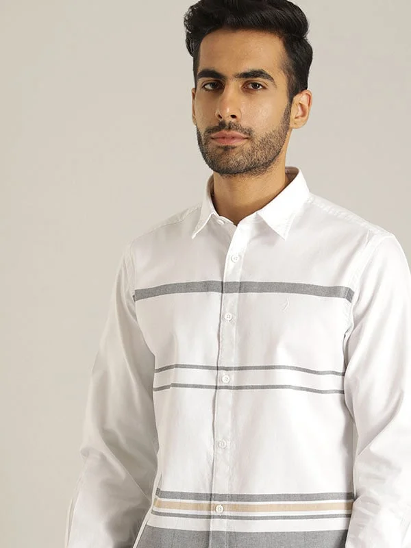 Men Striped Full Sleeve Cotton Shirt