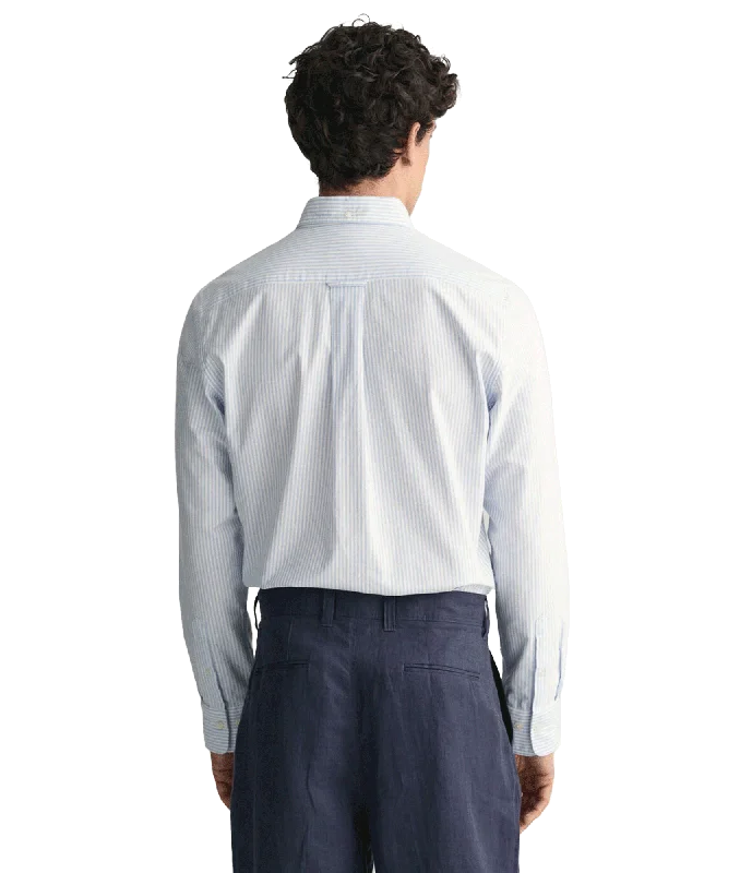 Regular Fit Banker Stripe Oxford Shirt - Blue