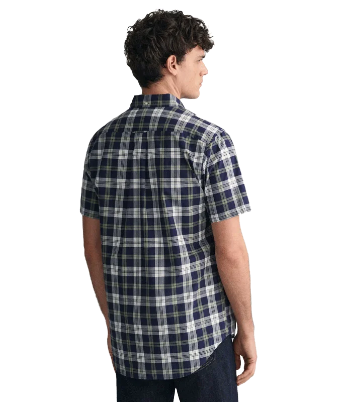 Regular Fit Checked Poplin Short Sleeve Shirt Classic Blue - Multi