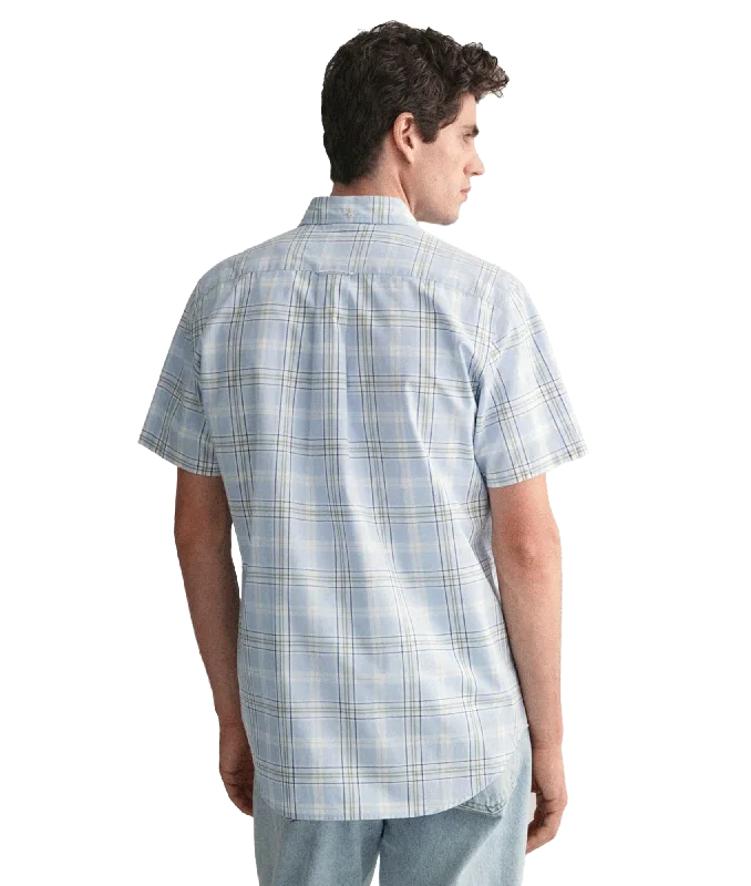 Regular Fit Checked Poplin Short Sleeve Shirt Fresh Blue - Multi