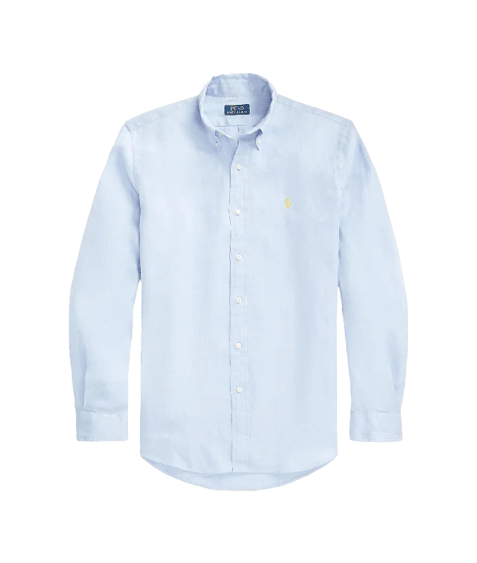 Slim Fit Linen Shirt - Blue